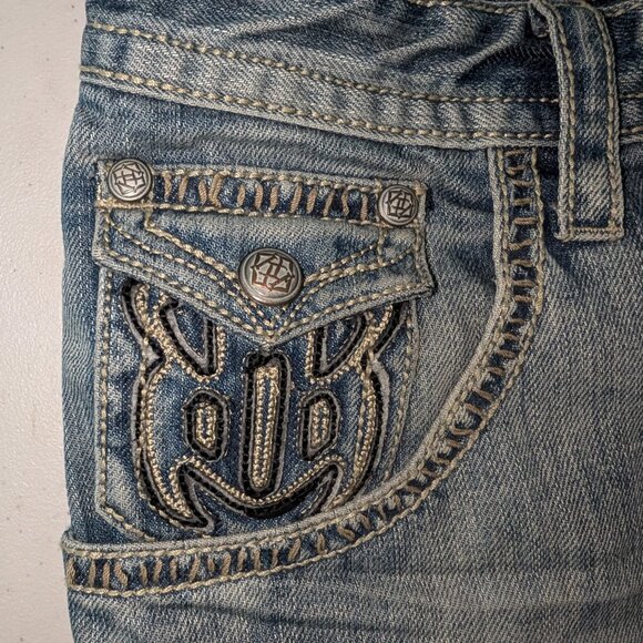 Reve-Kayden K Heavy Stitch Bling Jeans. Size 36x32 - Picture 3 of 5